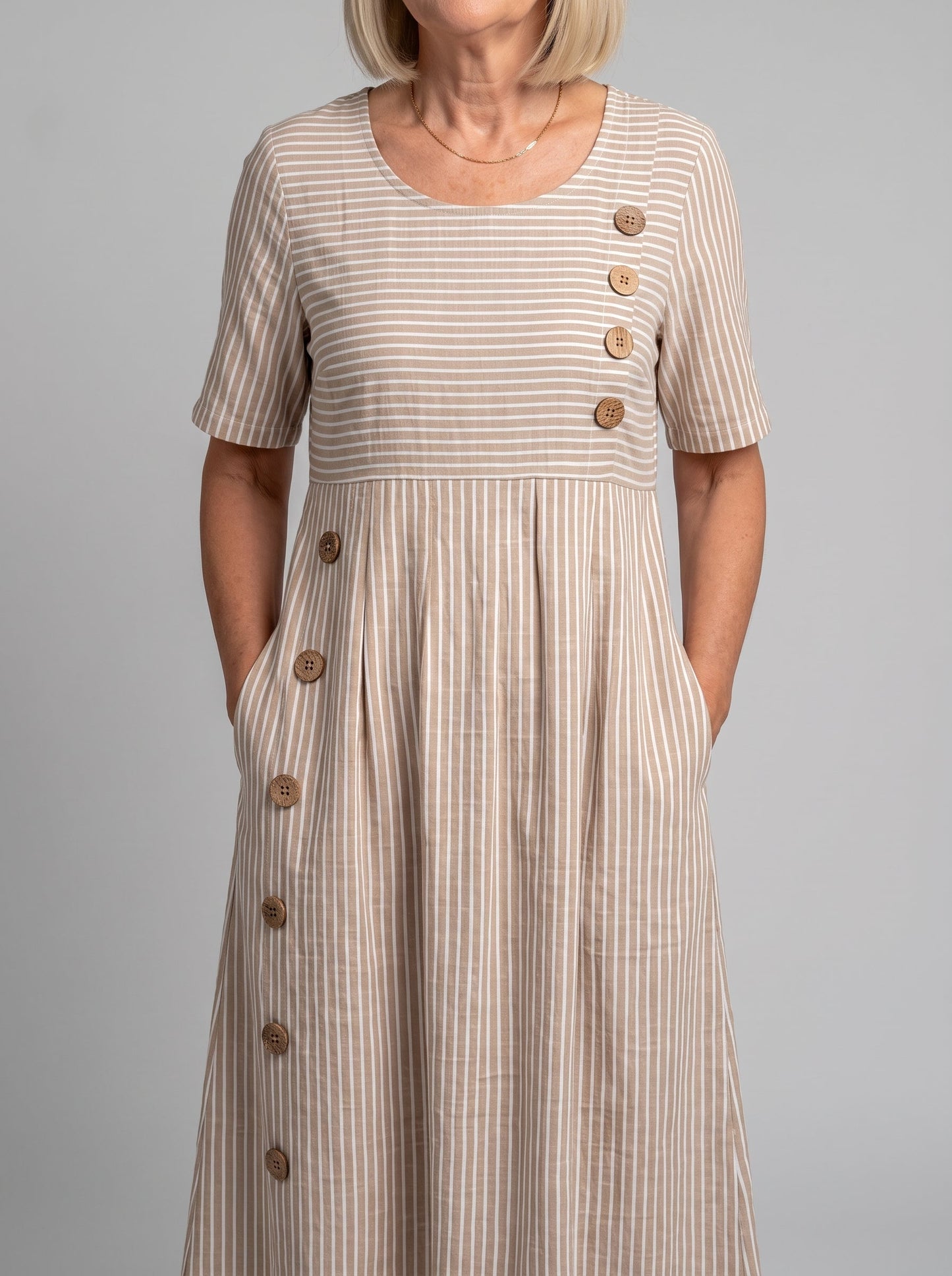JULIA | Vestido midi a rayas
