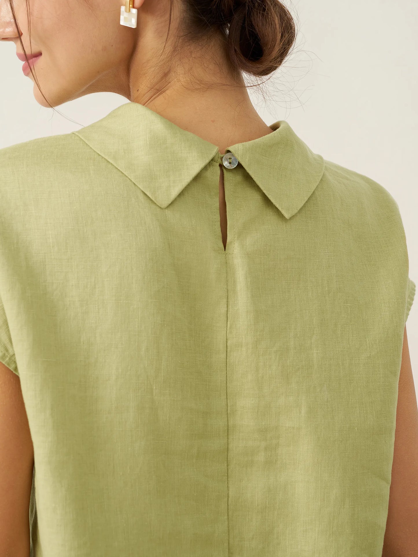 IVONNE | Blusa de lino con cuello camisero