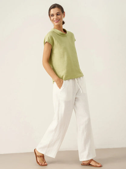 IVONNE | Blusa de lino con cuello camisero