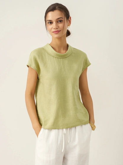 IVONNE | Blusa de lino con cuello camisero