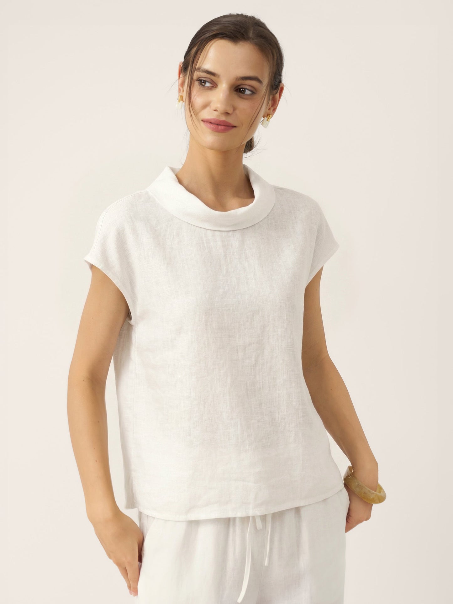 IVONNE | Blusa de lino con cuello camisero