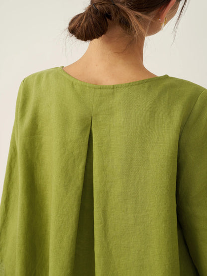 BRIANNA | Blusa asimétrica de lino 100%