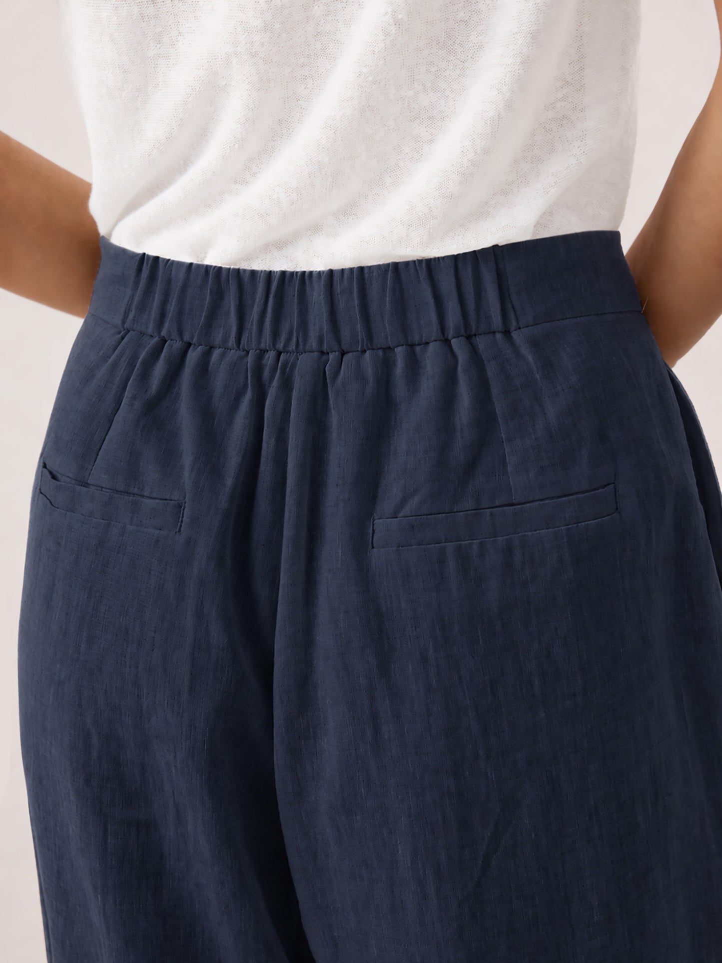 100% Linen Buttoned Slit-Hem Pants KATYA