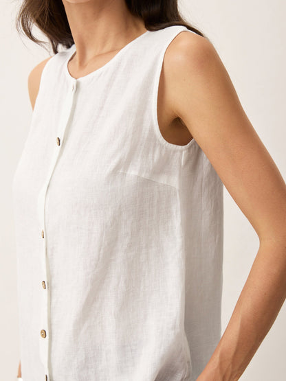 100% Linen Buttons Down Tank Top ERIN