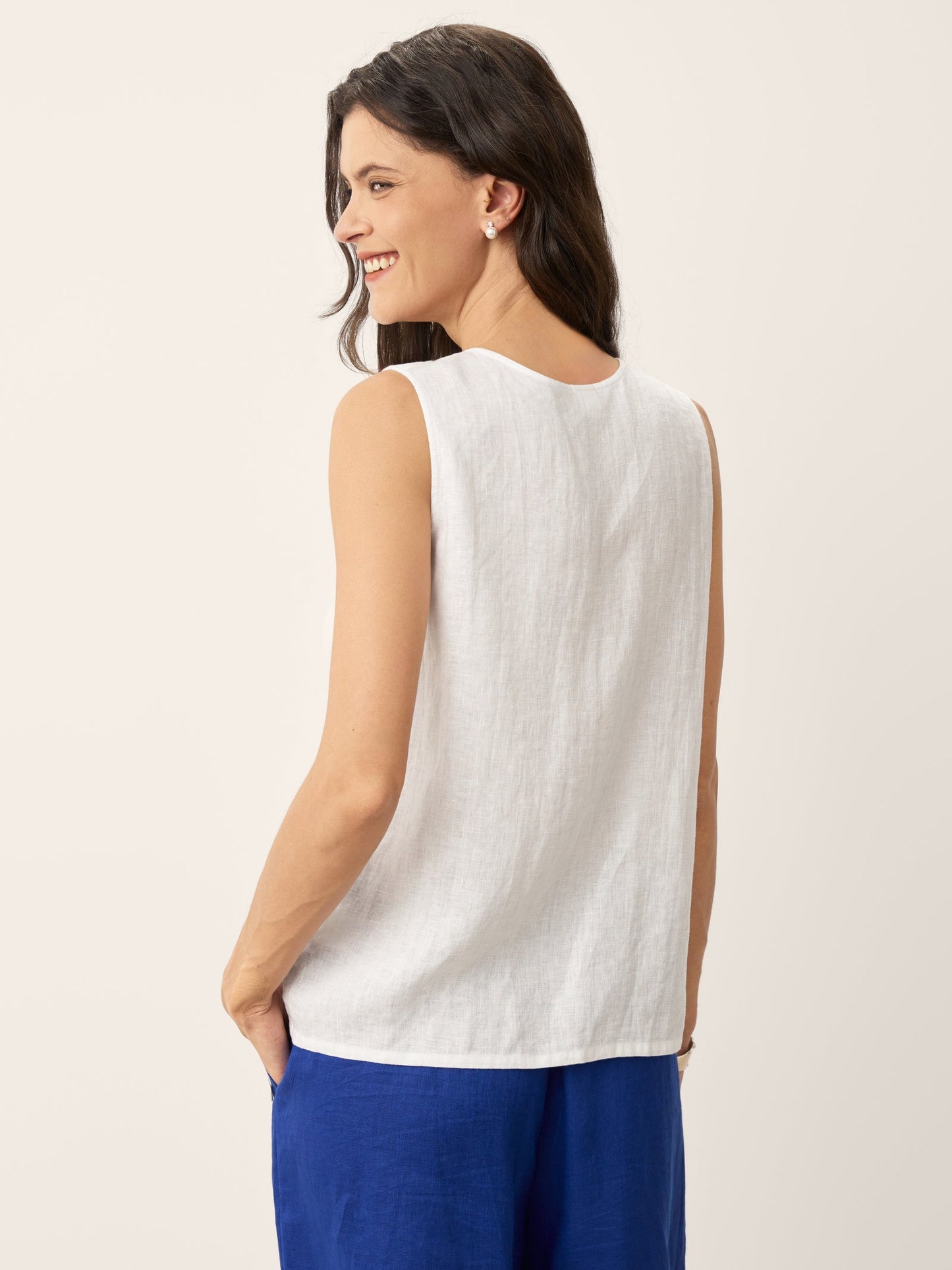 100% Linen Buttons Down Tank Top ERIN