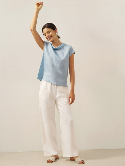 IVONNE | Blusa de lino con cuello camisero