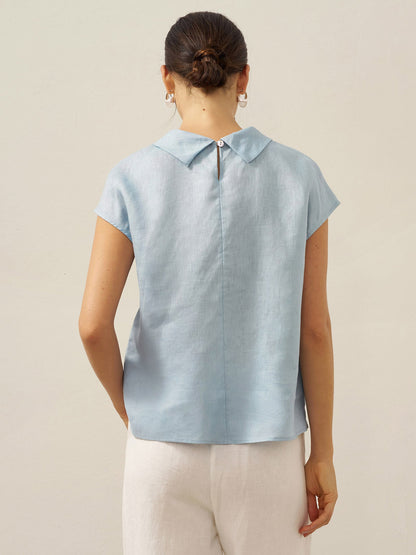 IVONNE | Blusa de lino con cuello camisero