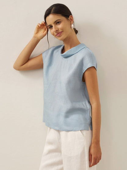 IVONNE | Blusa de lino con cuello camisero