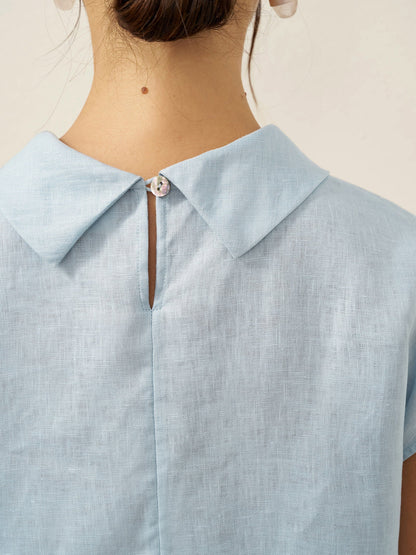 IVONNE | Blusa de lino con cuello camisero