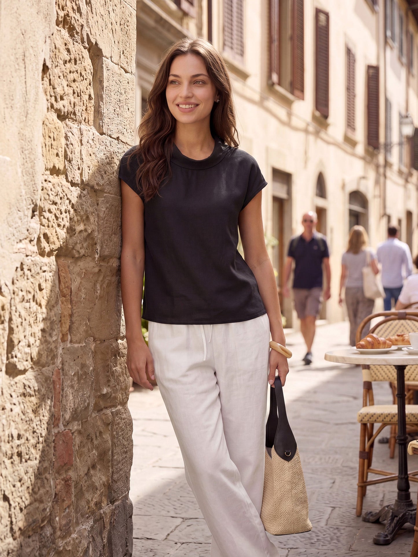 IVONNE | Blusa de lino con cuello camisero