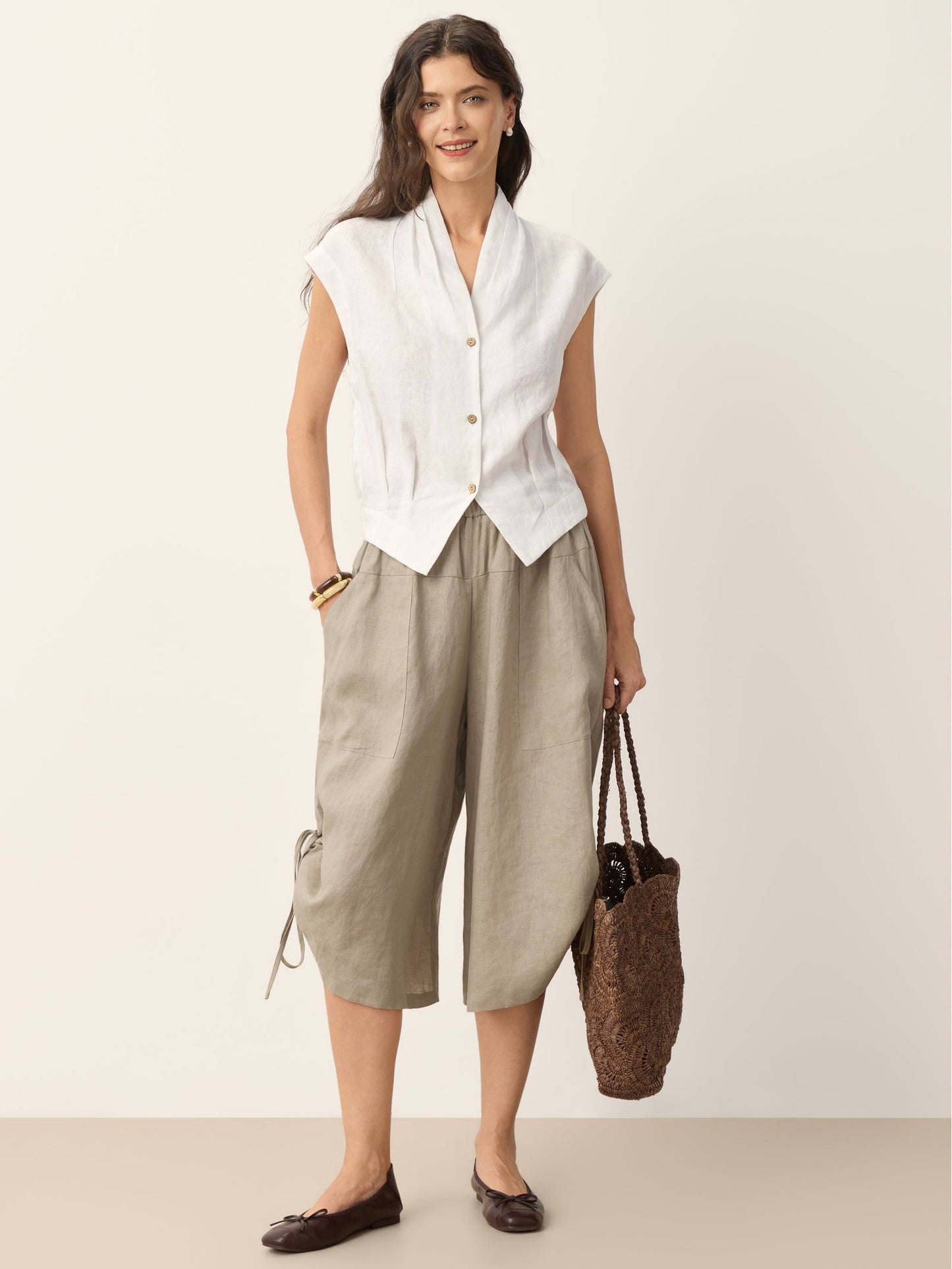 VALERIA | Blusa cruzada de lino