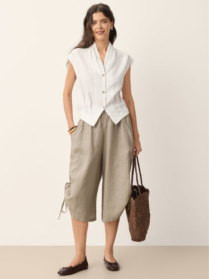 VALERIA | Blusa cruzada de lino