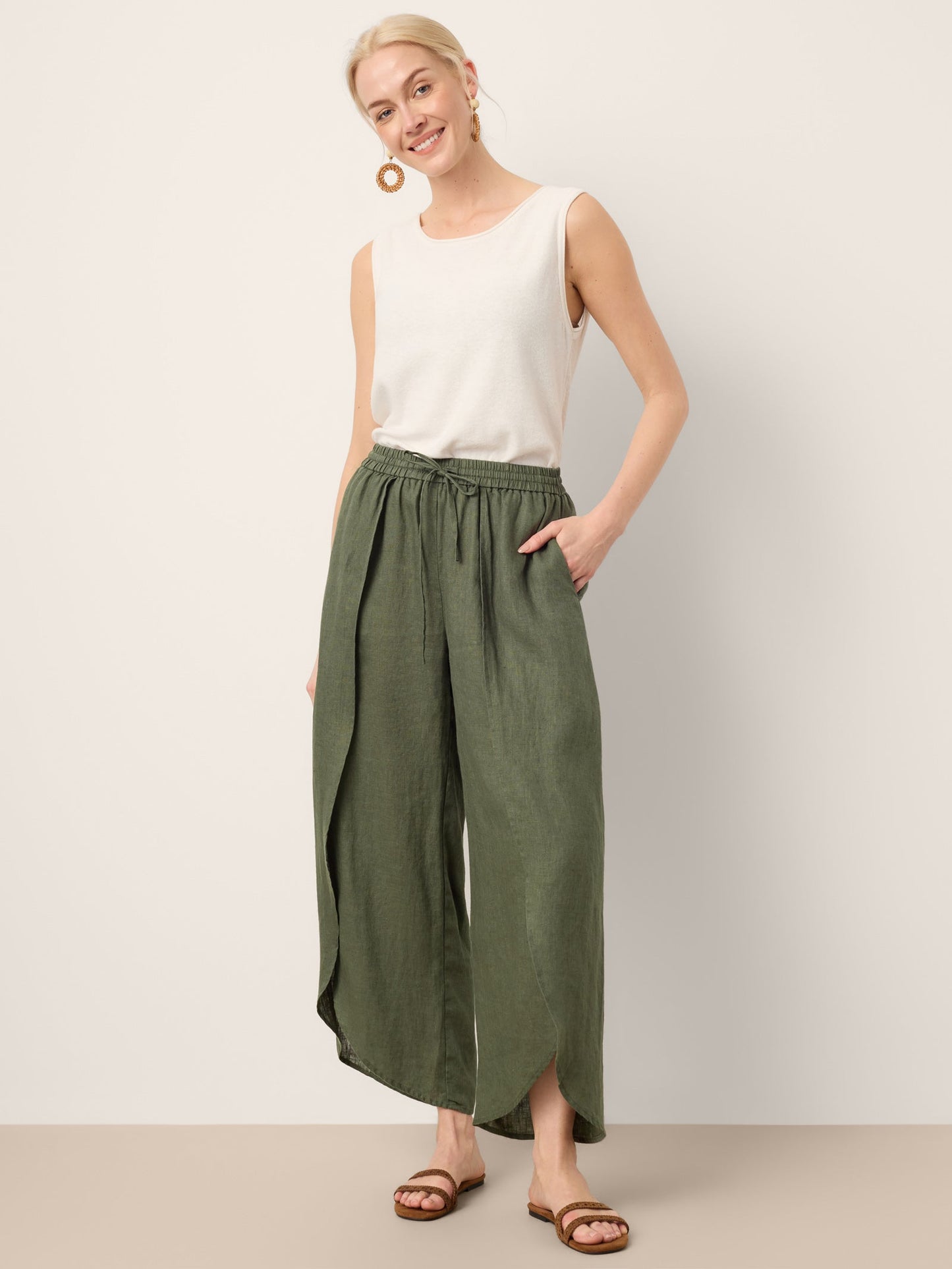 PEREGRINE | Pantalón de lino de pierna ancha 100% Lino