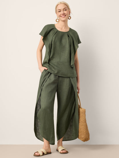 PEREGRINE | Pantalón de lino de pierna ancha 100% Lino