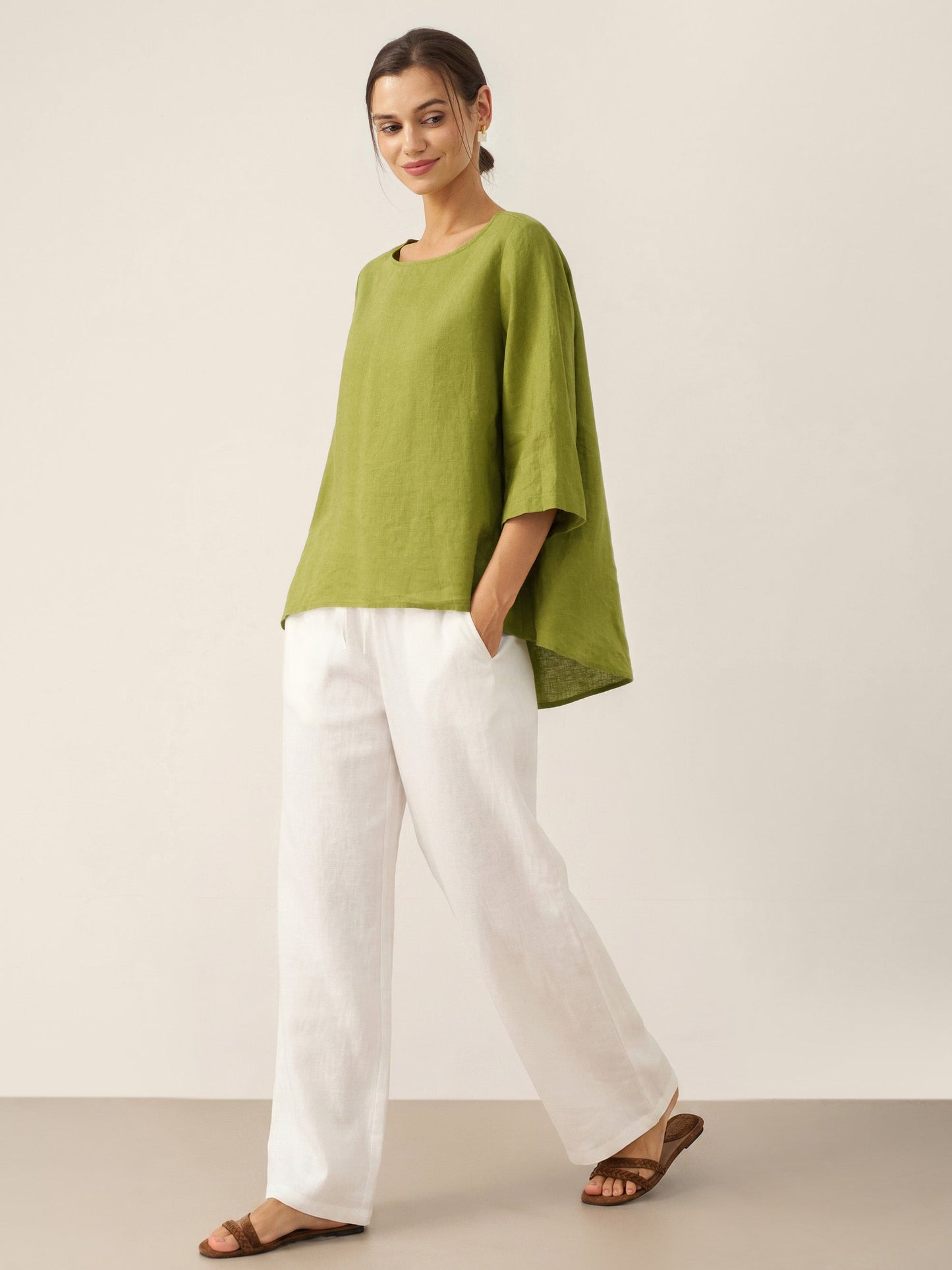 BRIANNA | Blusa asimétrica de lino 100%