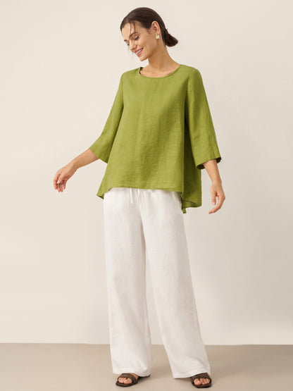 BRIANNA | Blusa asimétrica de lino 100%