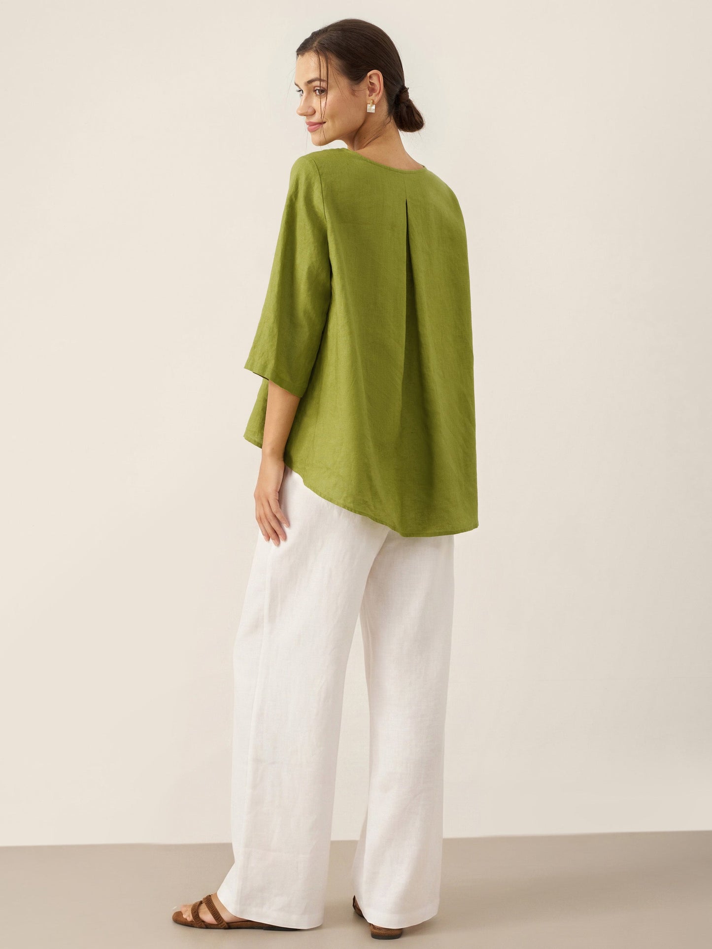BRIANNA | Blusa asimétrica de lino 100%