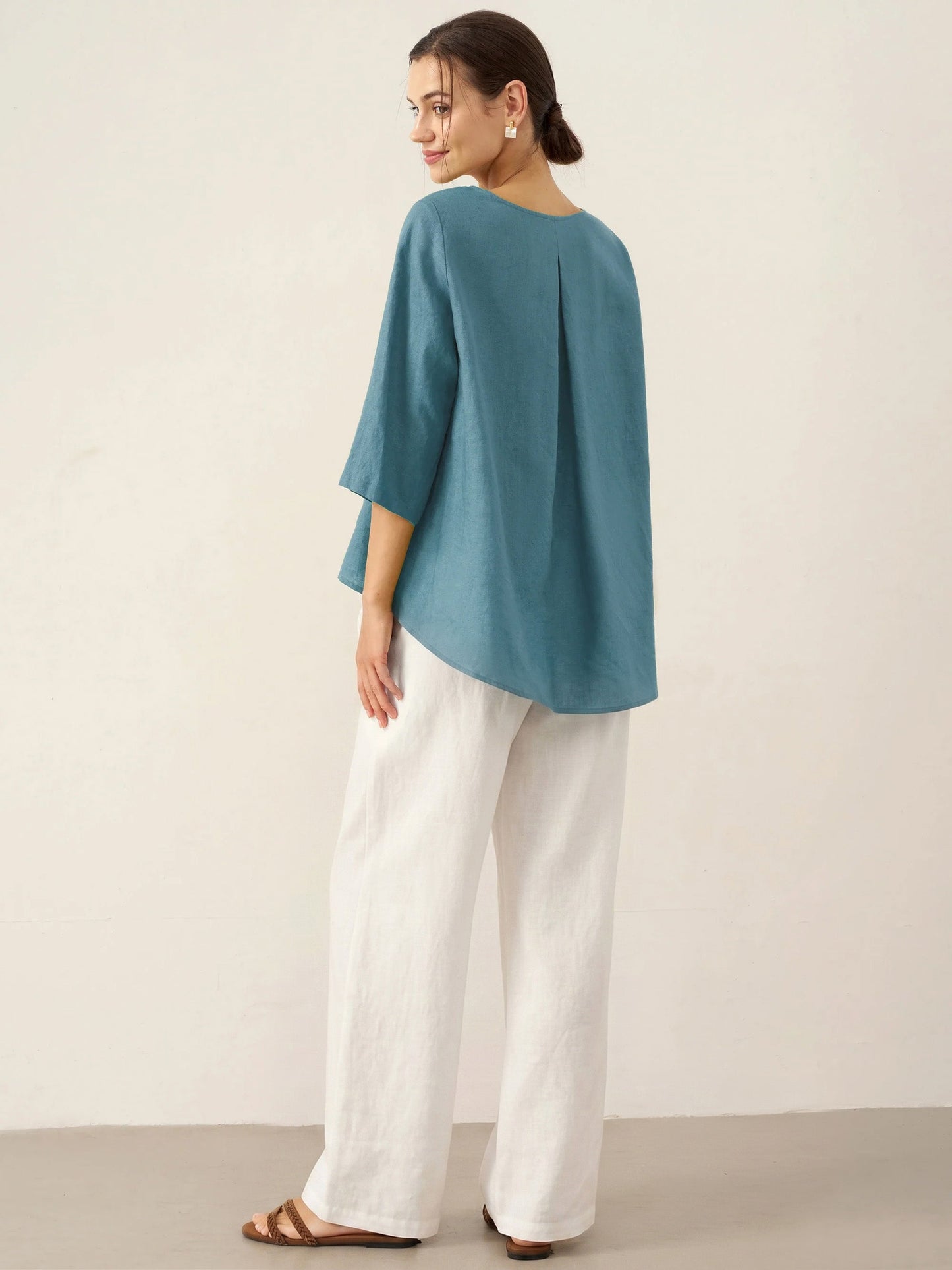 BRIANNA | Blusa asimétrica de lino 100%