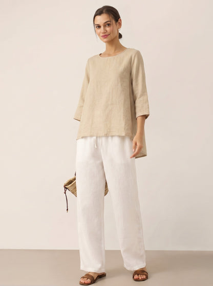 BRIANNA | Blusa asimétrica de lino 100%