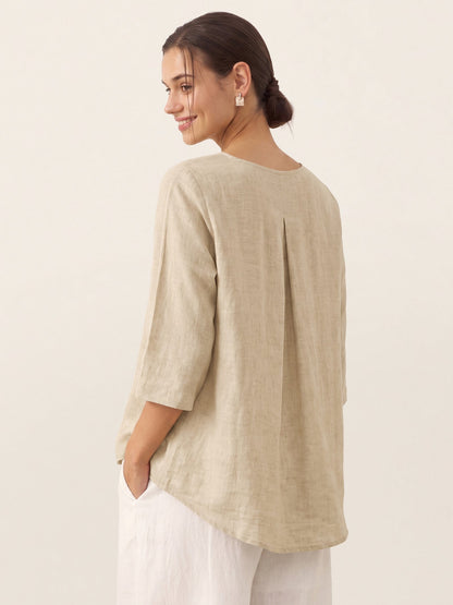 BRIANNA | Blusa asimétrica de lino 100%