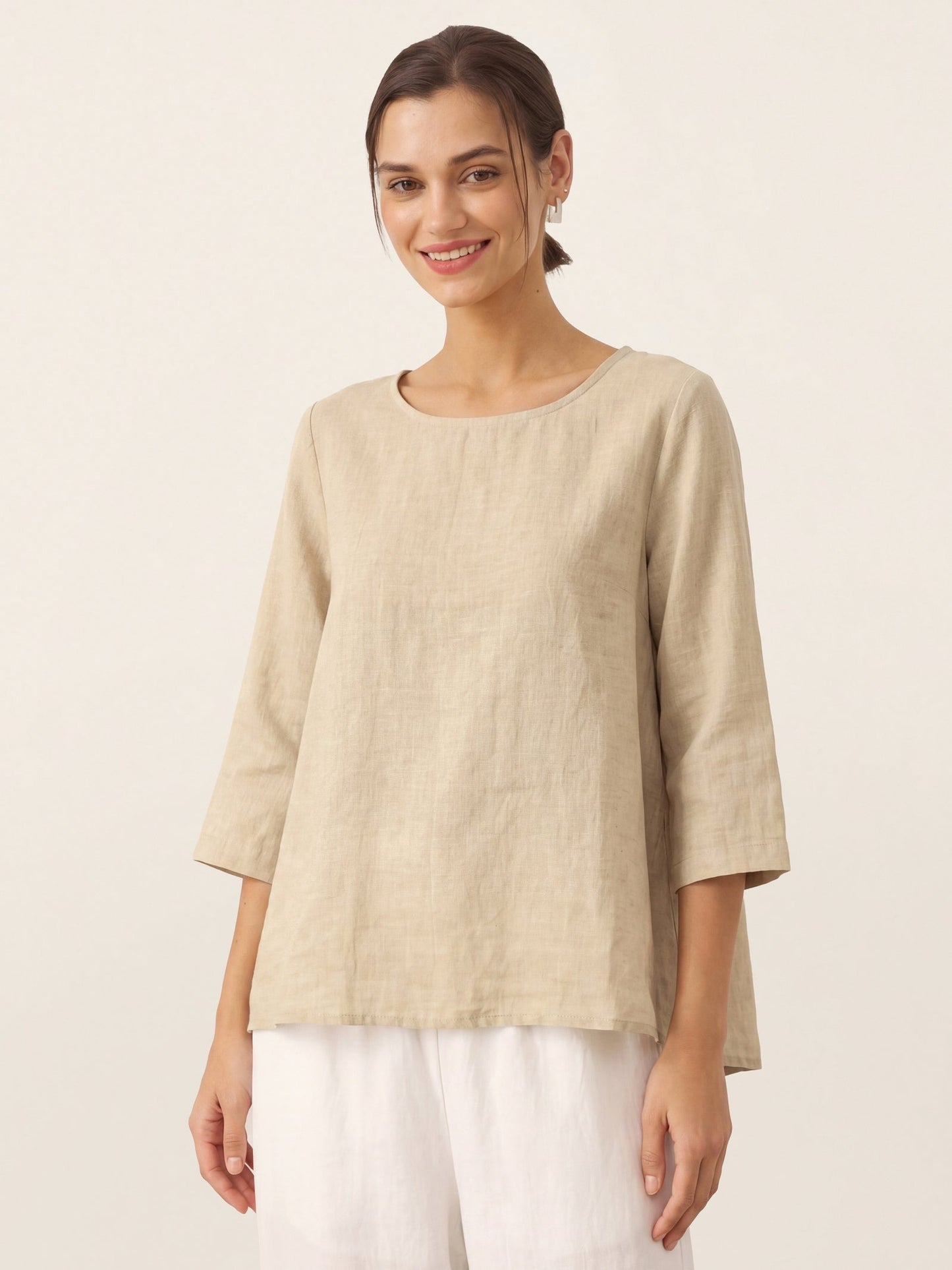 BRIANNA | Blusa asimétrica de lino 100%