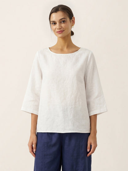 BRIANNA | Blusa asimétrica de lino 100%
