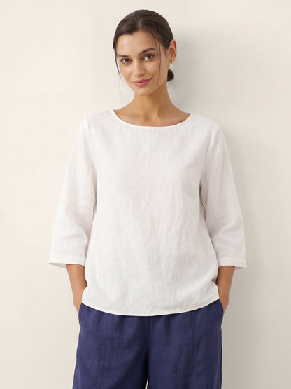 BRIANNA | Blusa asimétrica de lino 100%