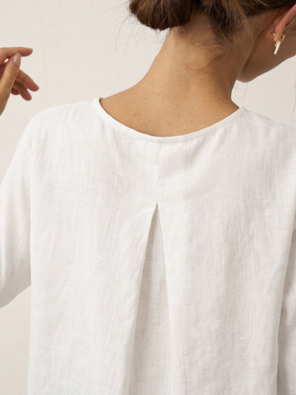 BRIANNA | Blusa asimétrica de lino 100%