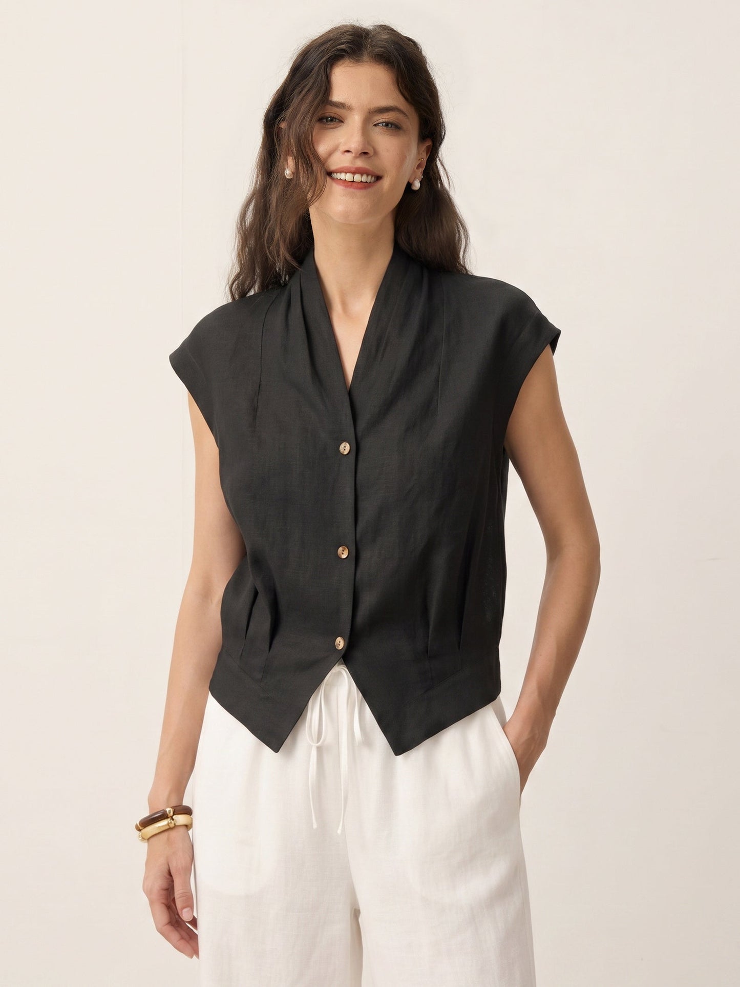 VALERIA | Blusa cruzada de lino