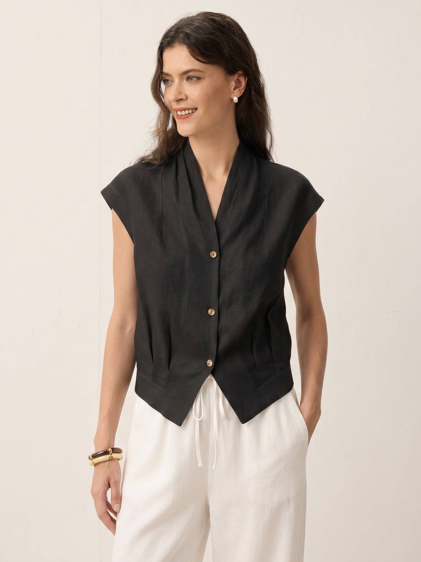 VALERIA | Blusa cruzada de lino