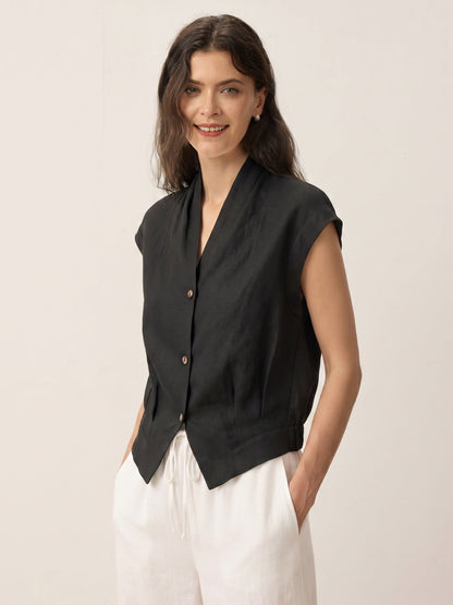 VALERIA | Blusa cruzada de lino