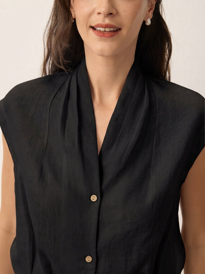 VALERIA | Blusa cruzada de lino