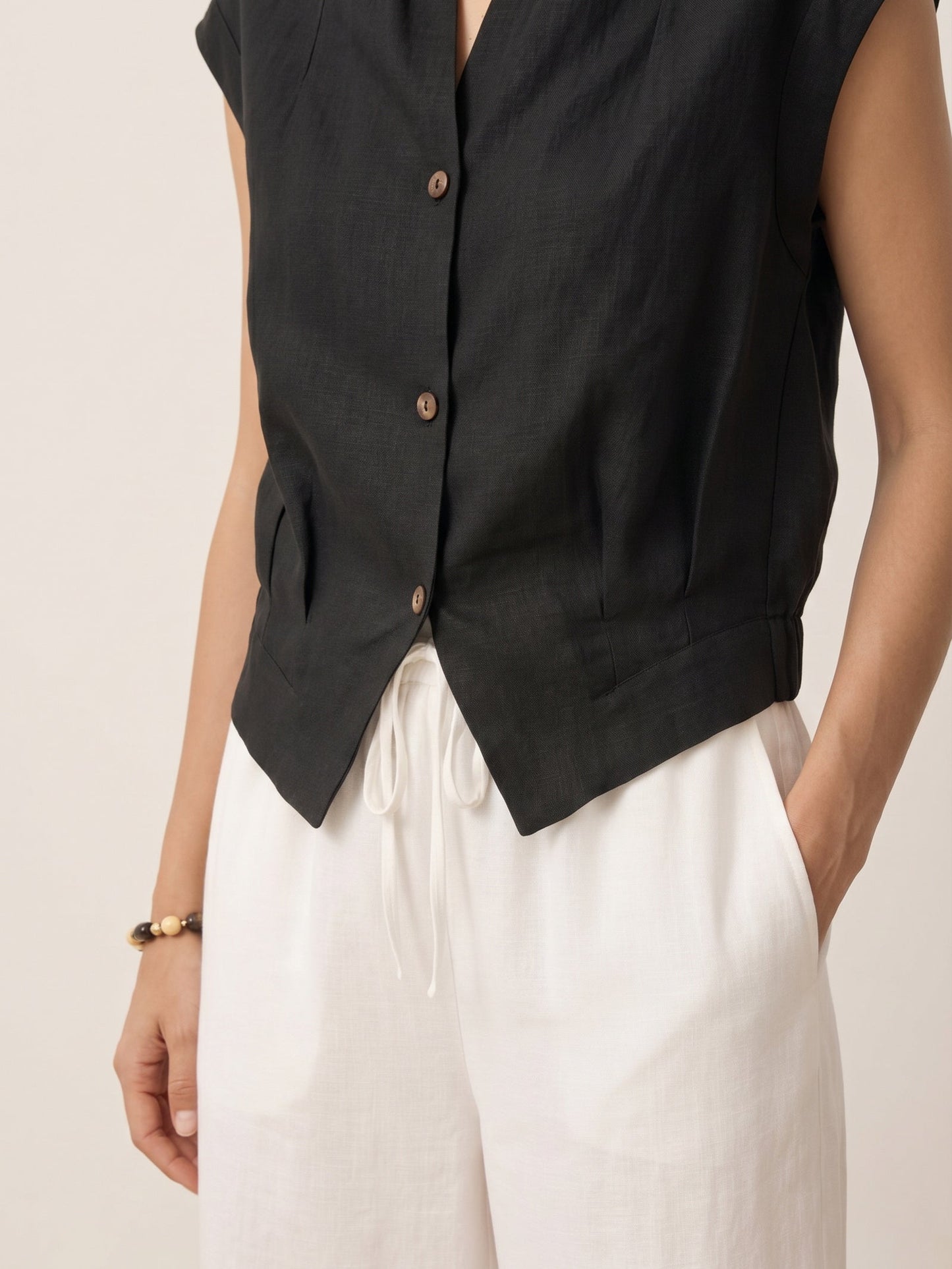 VALERIA | Blusa cruzada de lino