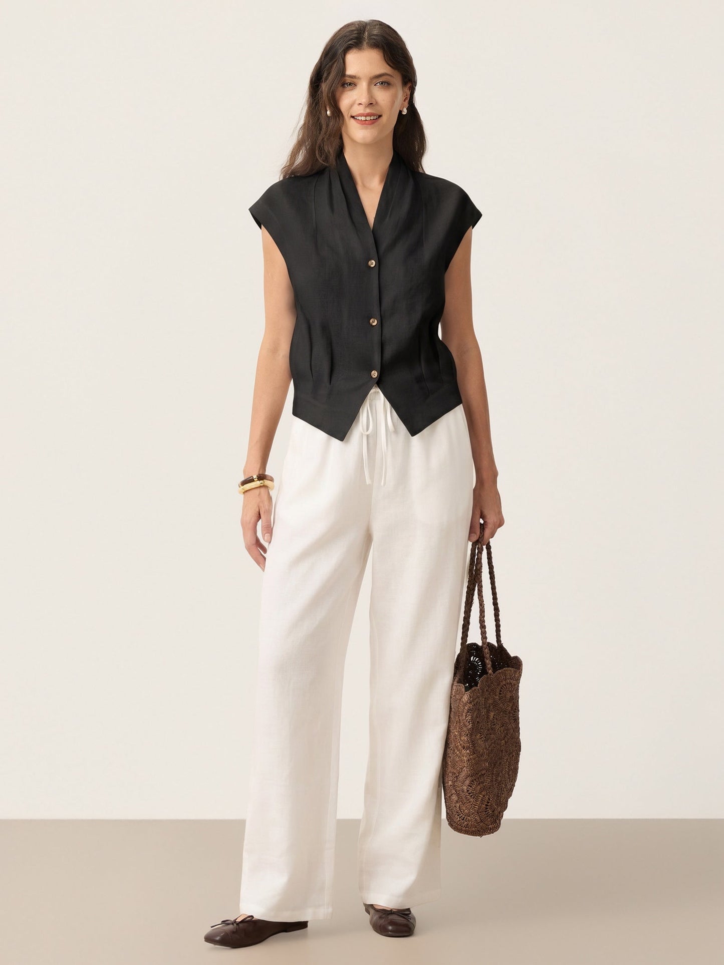 VALERIA | Blusa cruzada de lino