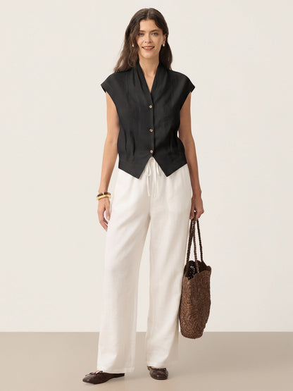 VALERIA | Blusa cruzada de lino