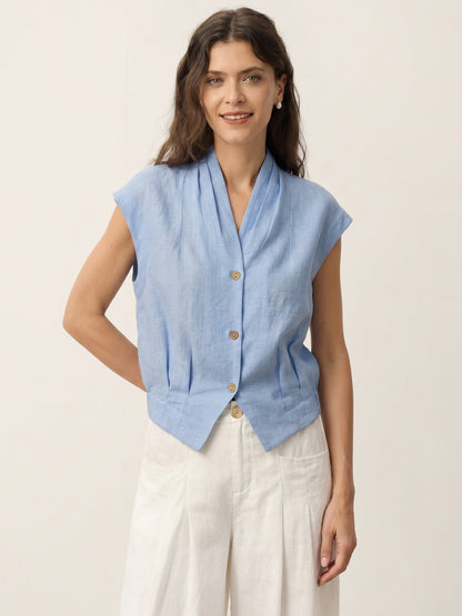 VALERIA | Blusa cruzada de lino