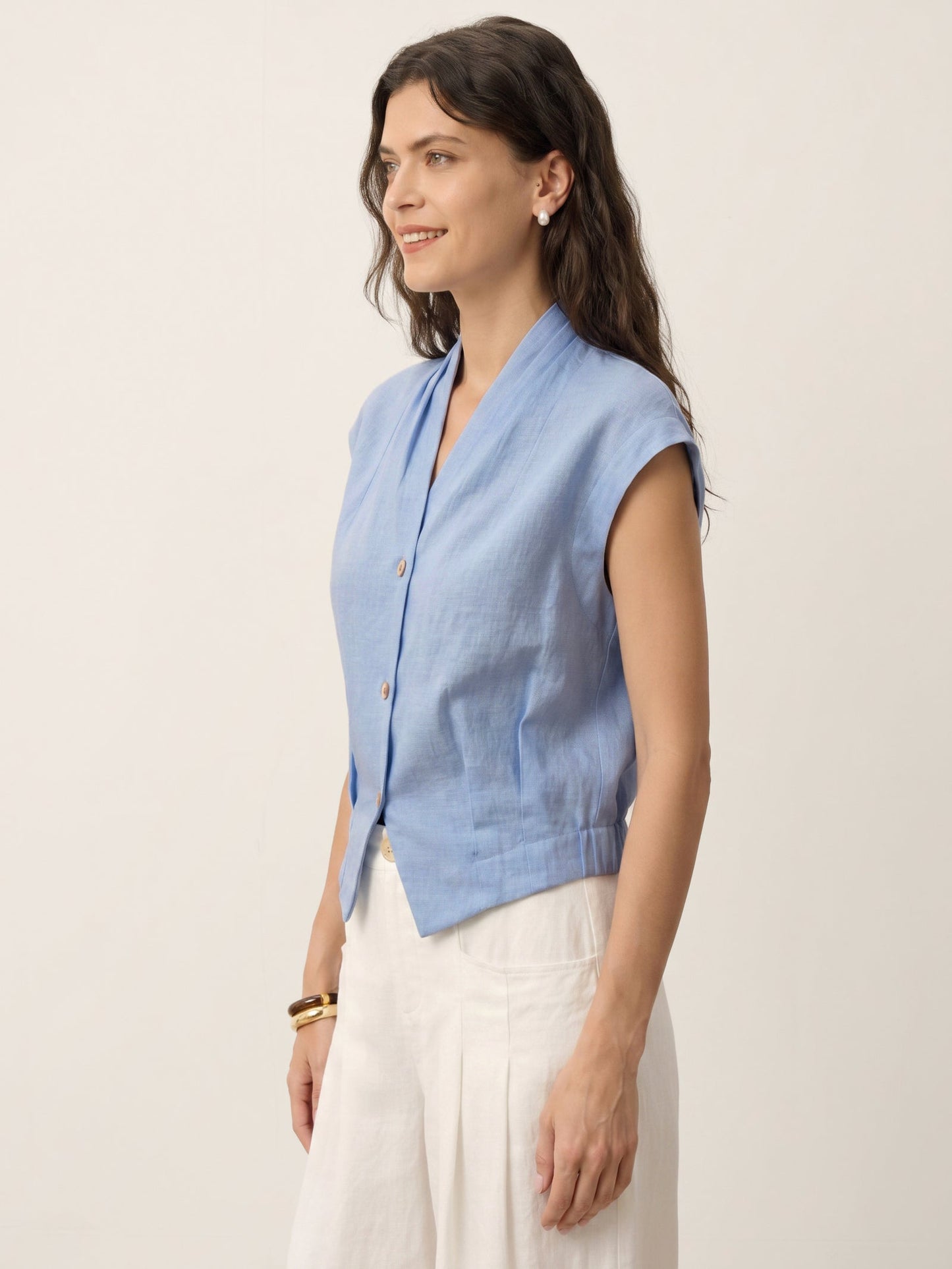VALERIA | Blusa cruzada de lino