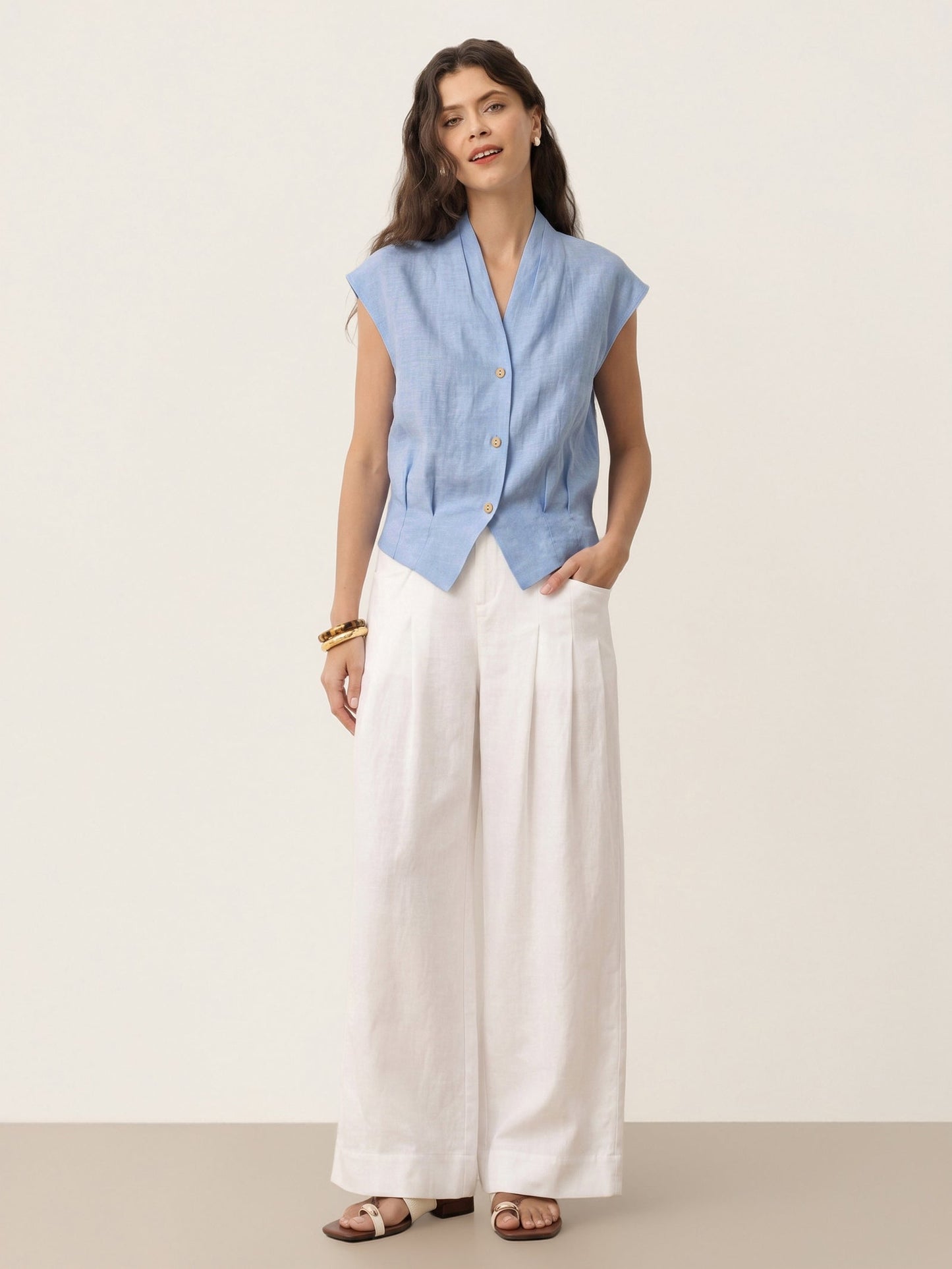 VALERIA | Blusa cruzada de lino
