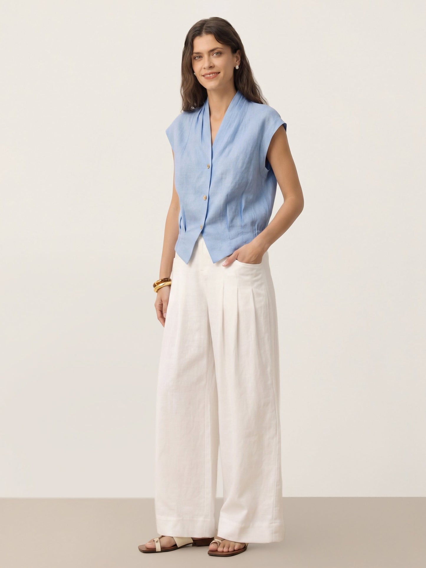 VALERIA | Blusa cruzada de lino