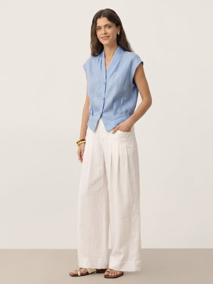 VALERIA | Blusa cruzada de lino