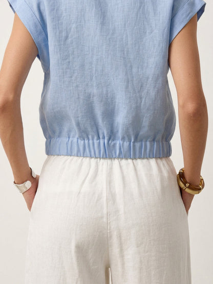 VALERIA | Blusa cruzada de lino