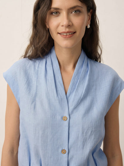 VALERIA | Blusa cruzada de lino