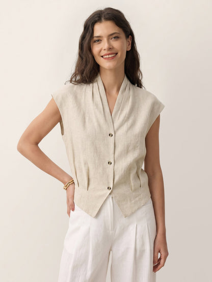 VALERIA | Blusa cruzada de lino