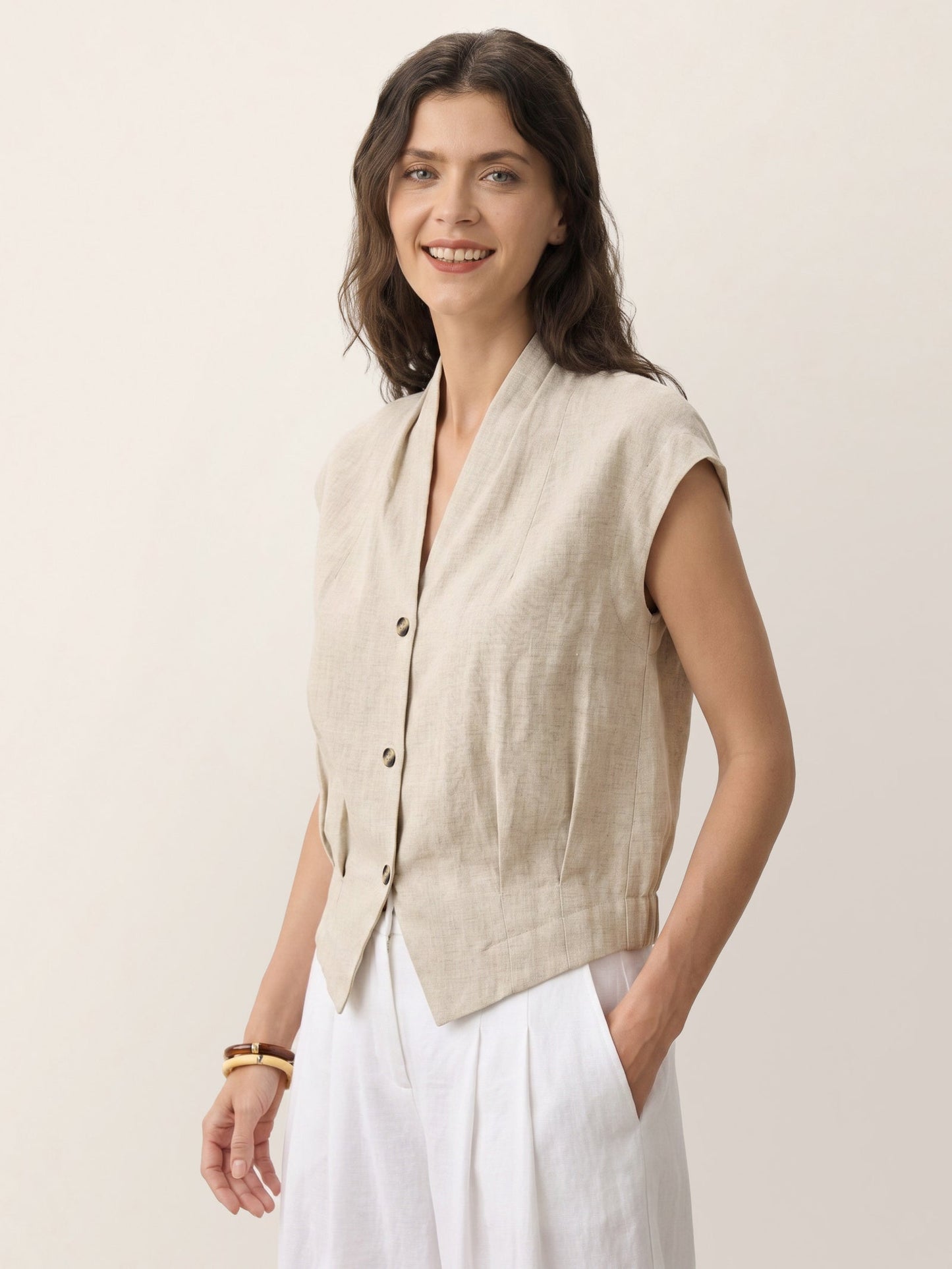 VALERIA | Blusa cruzada de lino