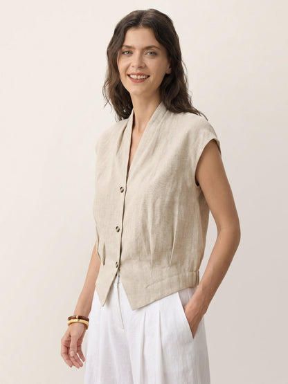 VALERIA | Blusa cruzada de lino