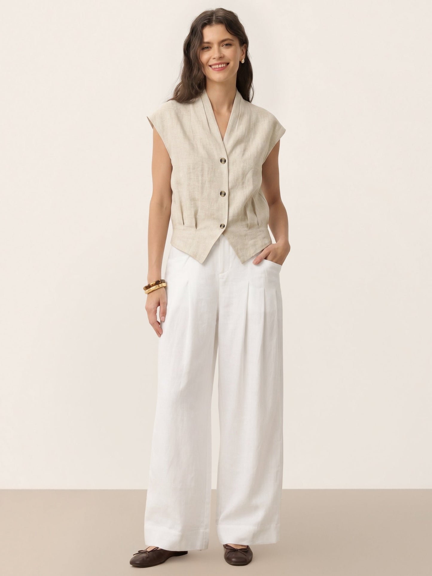 VALERIA | Blusa cruzada de lino