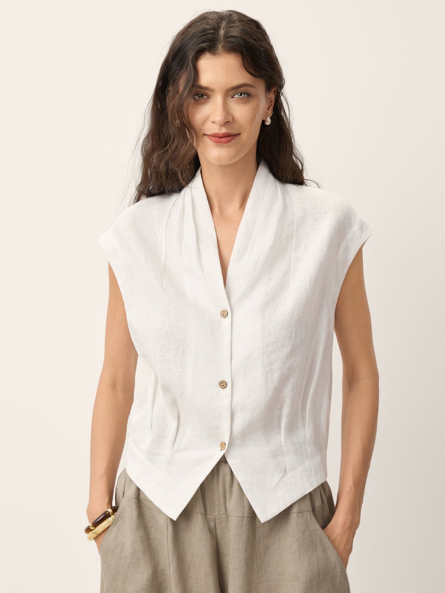 VALERIA | Blusa cruzada de lino