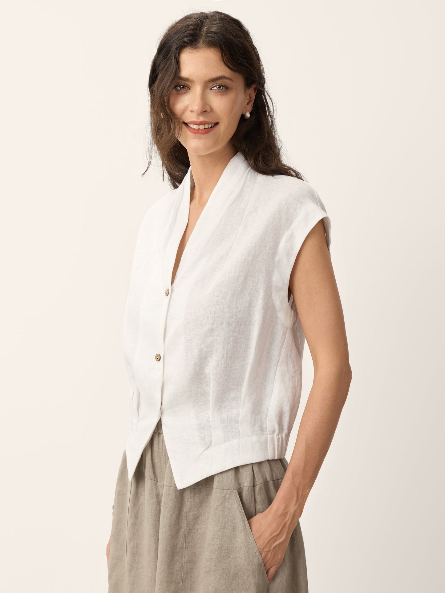 VALERIA | Blusa cruzada de lino