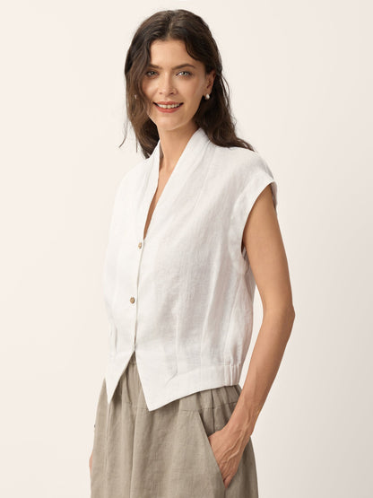 VALERIA | Blusa cruzada de lino