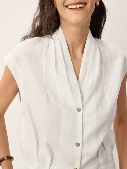 VALERIA | Blusa cruzada de lino